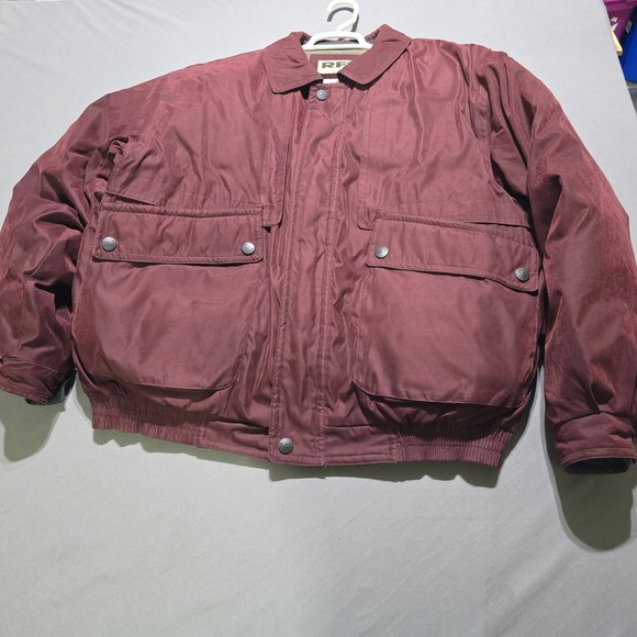 RAINFOREST Other - Rainforest RFT Down Puffer Bomber Jacket Mens XL Burgundy Insulated Full Zip‎